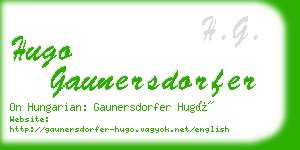 hugo gaunersdorfer business card
